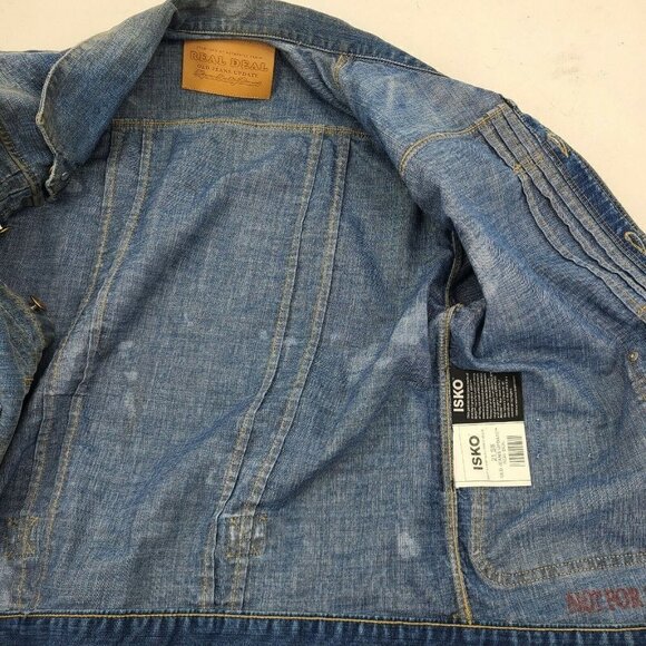 New ISKO Real Deal Denim Jean Chore Jacket Mens M? Button Front - Picture 5 of 8